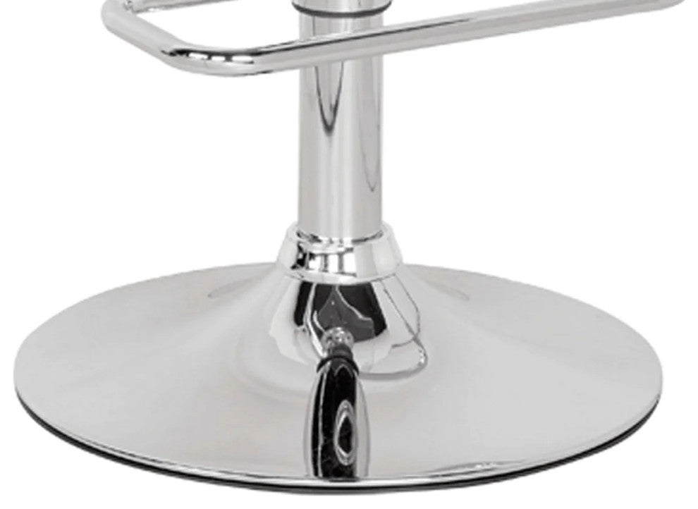 Benzara BM157348 Smart Looking Adjustable Bar Stool With Swivel, Clear & Chrome