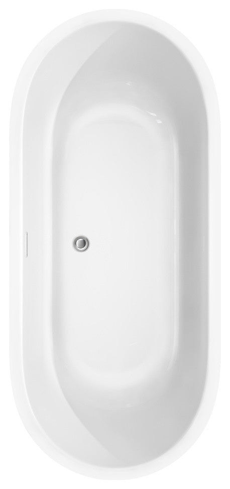71" Freestanding Bathtub, White