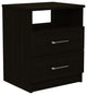 Brown Open Compartment Two Drawer Nightstand