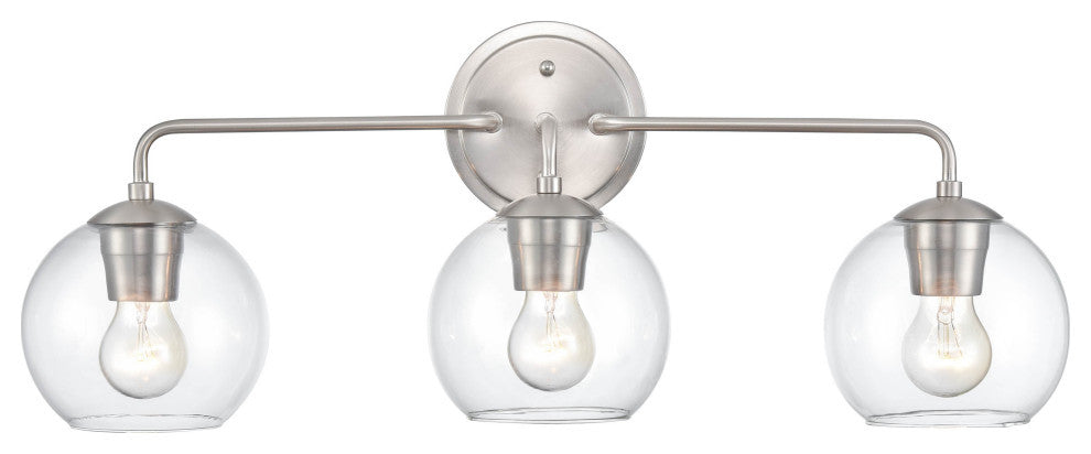 3 Light 25.5" Brushed Nickel Bathroom Vanity Light