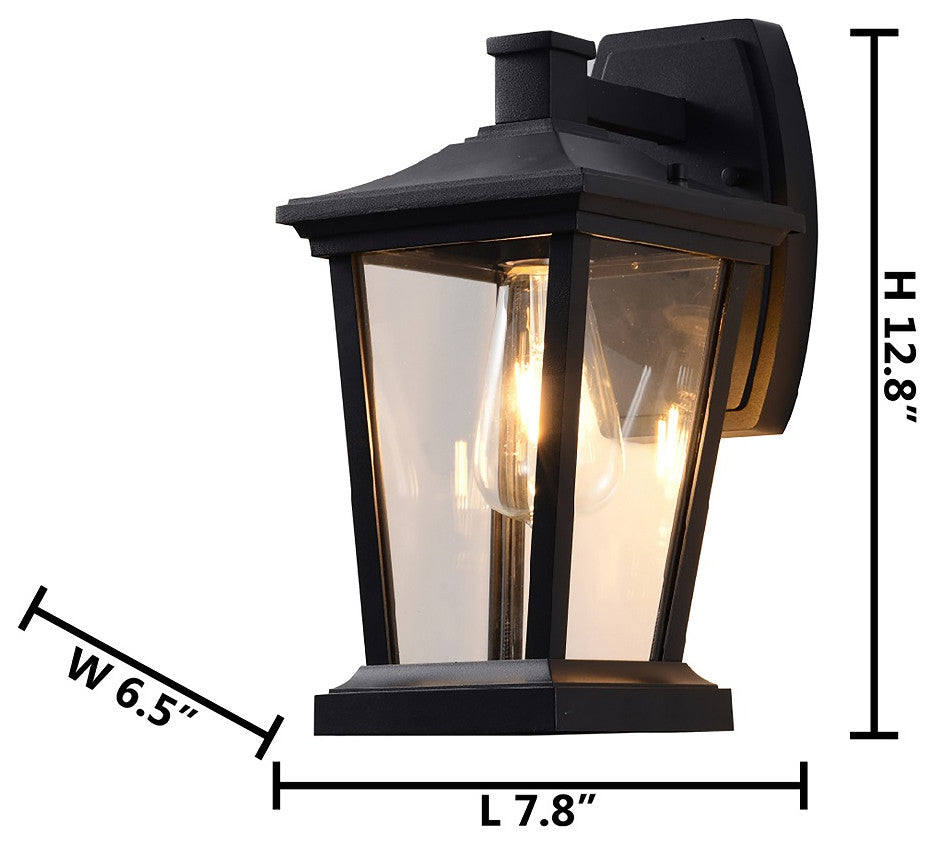 Bethel International TD27W7MBLK 1-Light Outdoor Wall Sconce, Matte Black