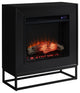 Bowery Hill Contemporary Metal Electric Fireplace in Black Finish