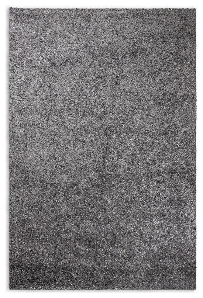 5" x 7" Silver Textured Modern Area Rug