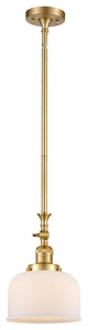 Large Bell 1 Light Mini Pendant, Satin Gold, Matte White