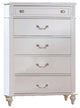 Wooden Chest with 5 Drawers, White