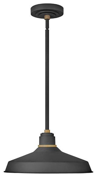 Hinkley Foundry Classic Large Pendant Barn Light, Textured Black