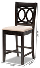 Lenoir Sand Espresso Browned Wood Counter Height Pub Chair Set of 2
