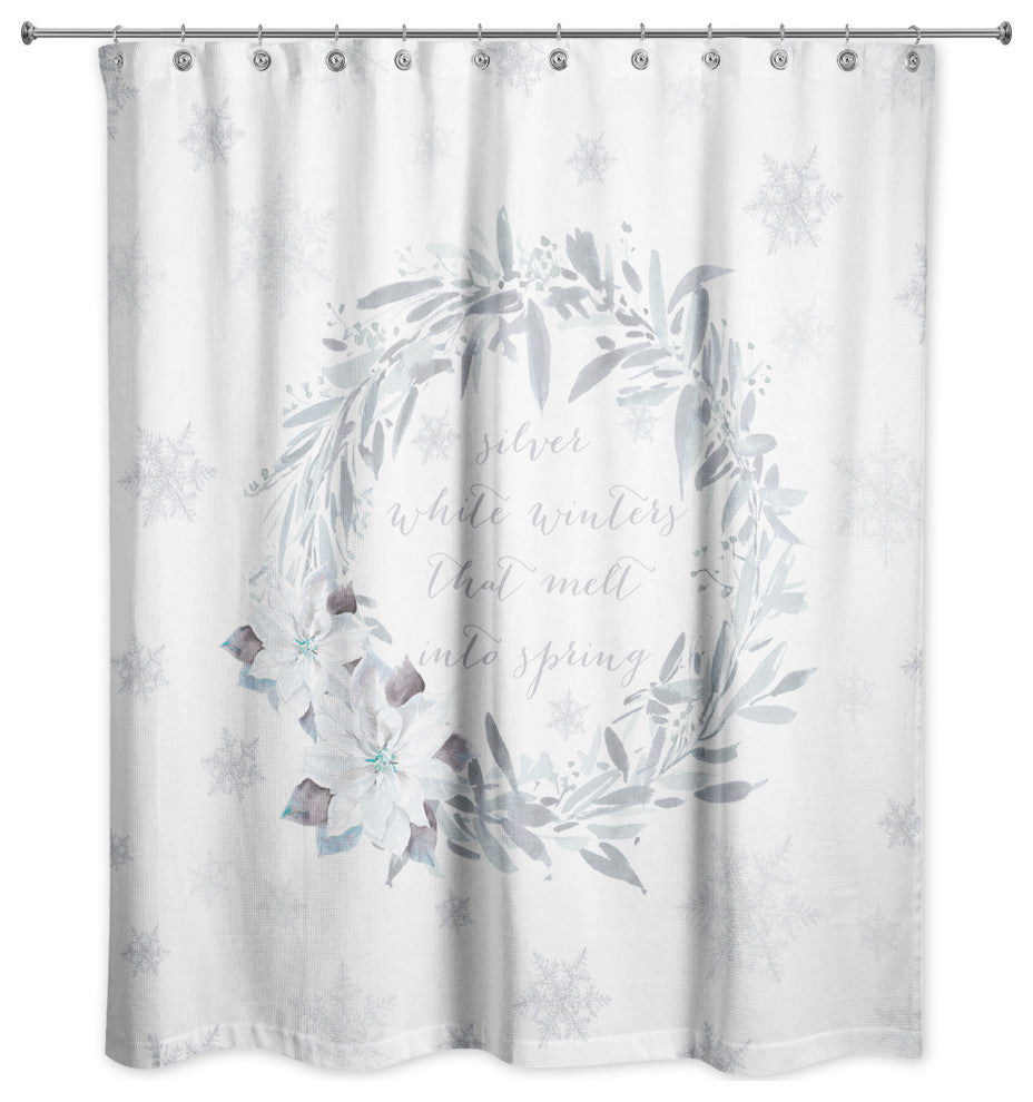 Winter Wreath 71x74 Shower Curtain