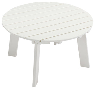 32''D Patio Outdoor Round Coffee Tables, Adirondack Table, White