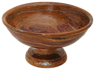 Carpo Collection Saffron Brown Onyx 12" Pedestal Bowl