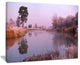 "Misty Autumn Sunrise Over River" Landscape Print Wall Art, 40"x30"