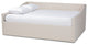 Norys Fabric Upholstered Size Daybed, Beige, Queen, Without Roll-Out