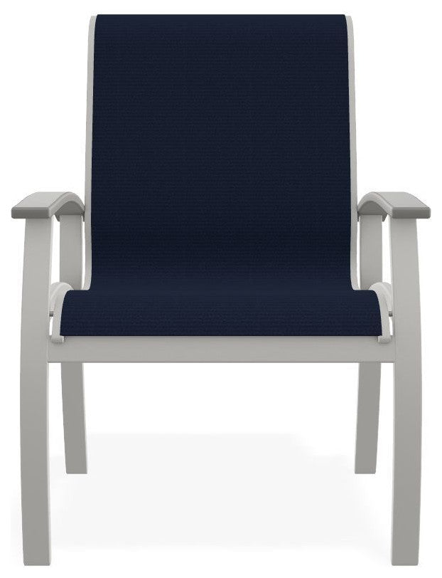 Belle Isle Sling Outdoor Dining Chair, Navy/Snow