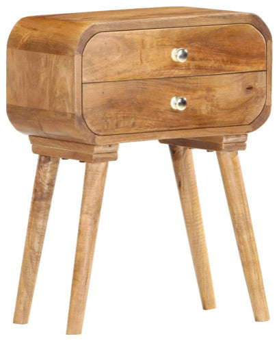vidaXL Cabinet Accent Side End Table with Storage Drawers Solid Wood Mango