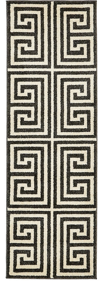 Unique Loom Black Athens Greek Key 2' 0 x 6' 0 Runner Rug