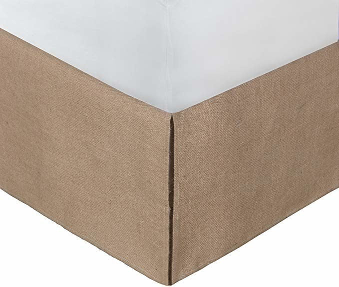 Greenland Home Burlap Bed Skirt, Natural, Queen