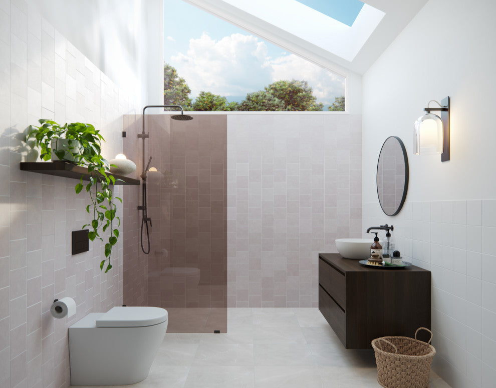 Ursa 30"x78" Frameless Fixed Glass Shower Panel With Bronze Tint, Oil Rubbed Bronze