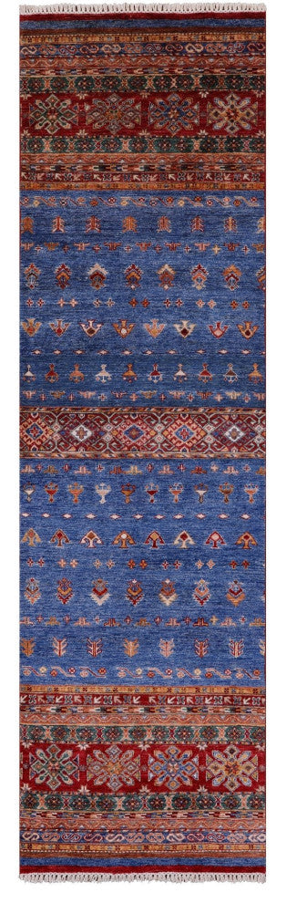2' 9" X 9' 9" Runner Super Kazak Khorjin Hand Knotted Rug Q10169