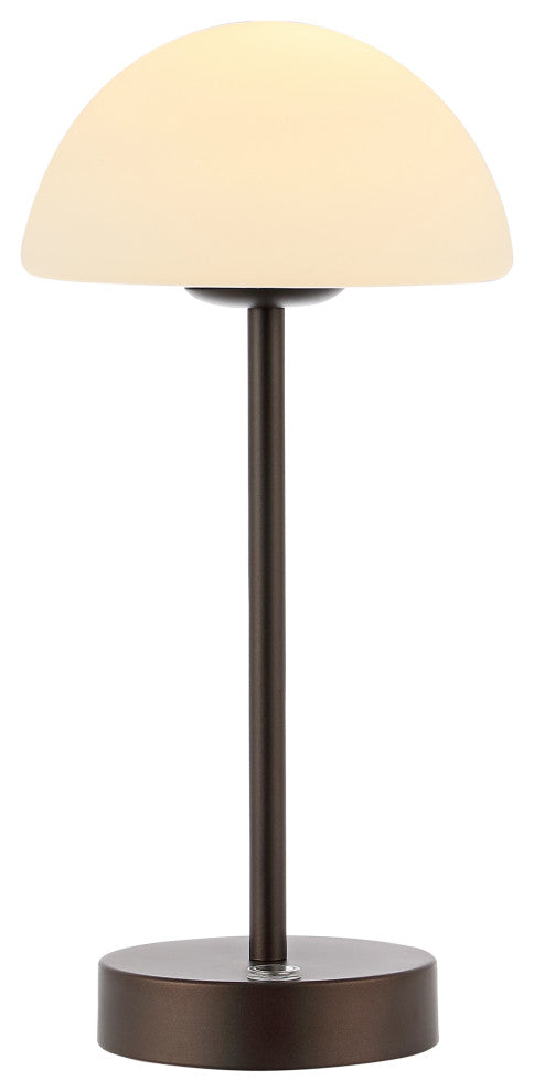 12.5" Modern Minimalist Iron Rechargeable Integrated LED Table Lamp, Black
