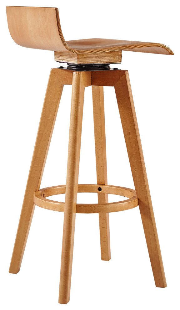 Tori, Mid-Century Modern Swivel Stool, Set of 2, Natural, 29"