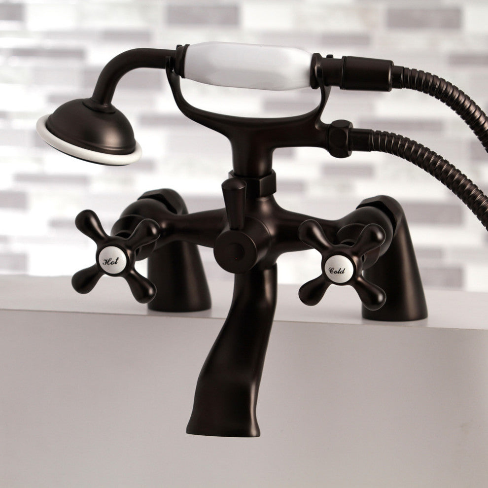 Kingston Brass Clawfoot Tub Faucet With Hand Shower, Oil Rubbed Bronze
