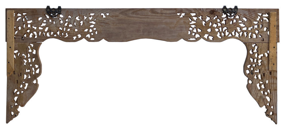 Chinese Vintage Relief Scenery Carving Arch Shape Wood Wall Art Hws3106