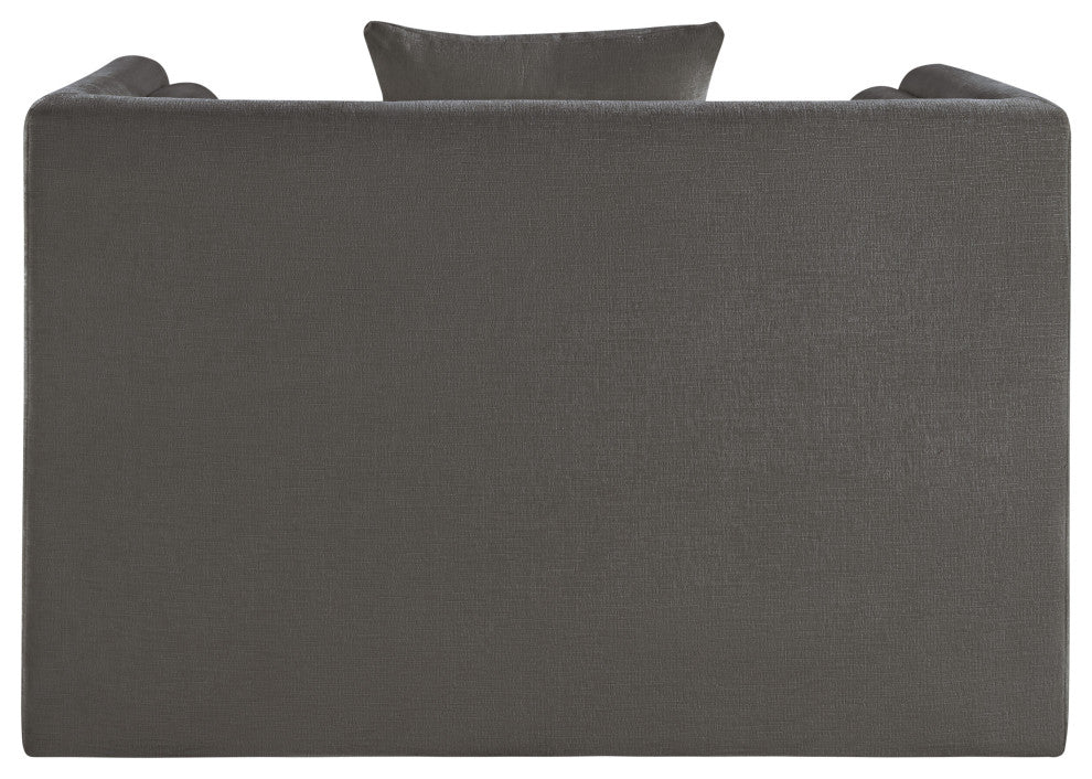 Everett Upholstered Chair, Grey, Chenille Fabric
