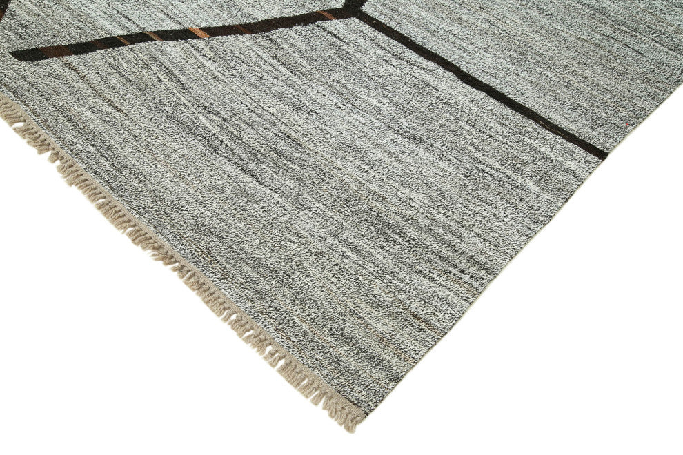 Rug N Carpet - Handmade Turkish 9' 10'' x 14' 8'' Modern Design Wool Kilim Rug