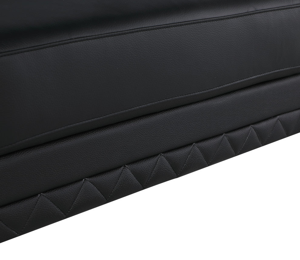Naples Contemporary Genuine Italian Leather Sofa Black