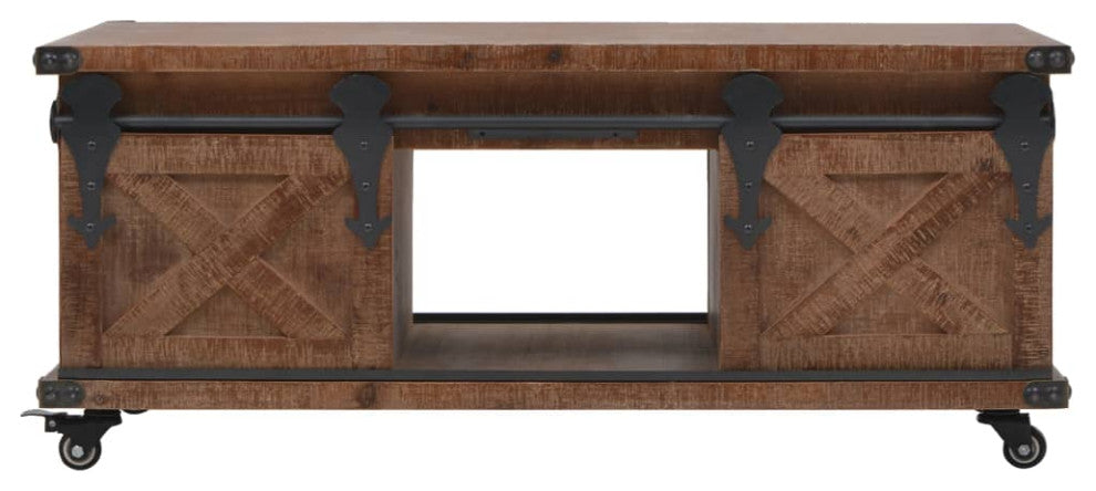 Vidaxl Coffee Table Solid Fir Wood 35.8"x20.1"x15" Brown
