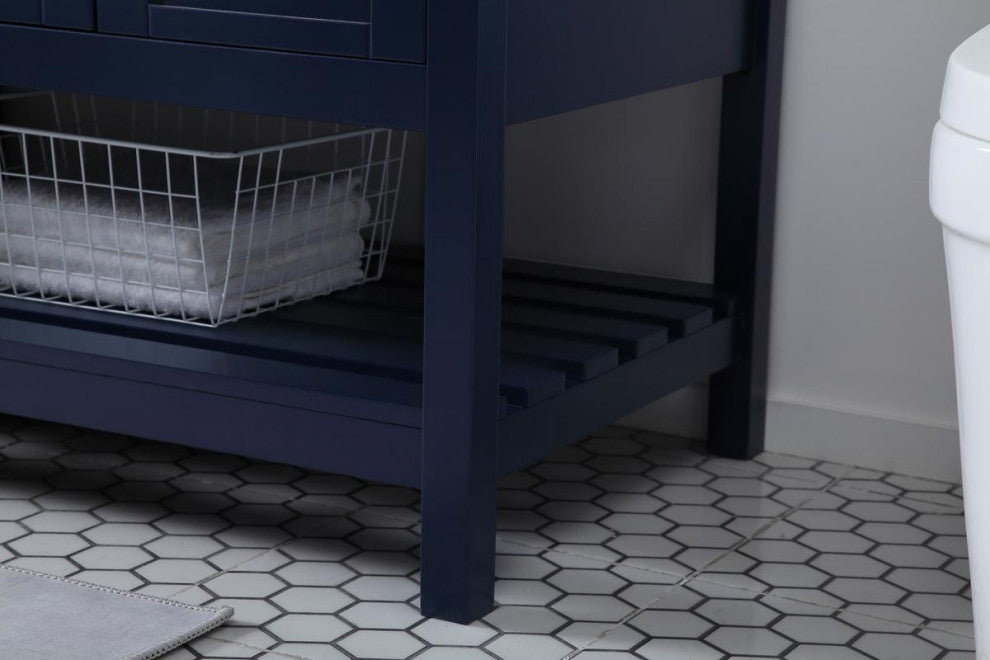 Blue 72" Double Sink Bathroom Vanity