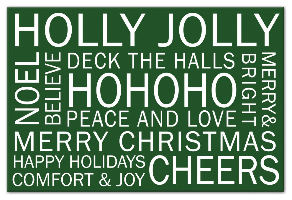 Christmas Sayings Green 3 16x24 Canvas Wall Art