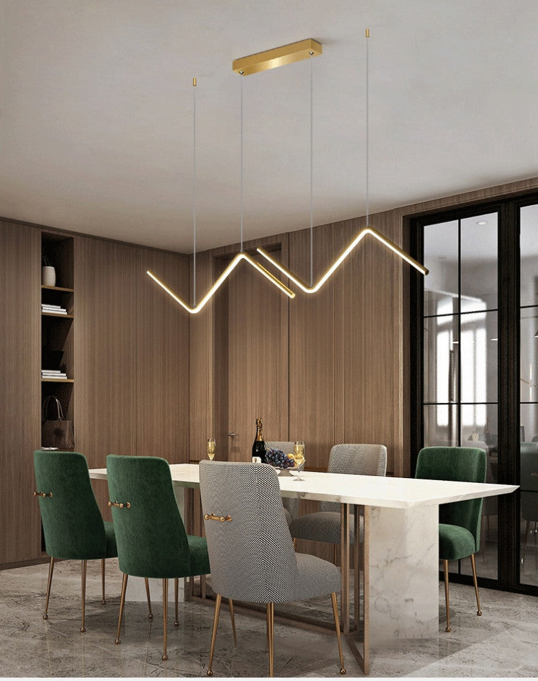 MIRODEMIÂ® Gilette | Black/Gold LED Pendant Lighting for Dining Room, Gold