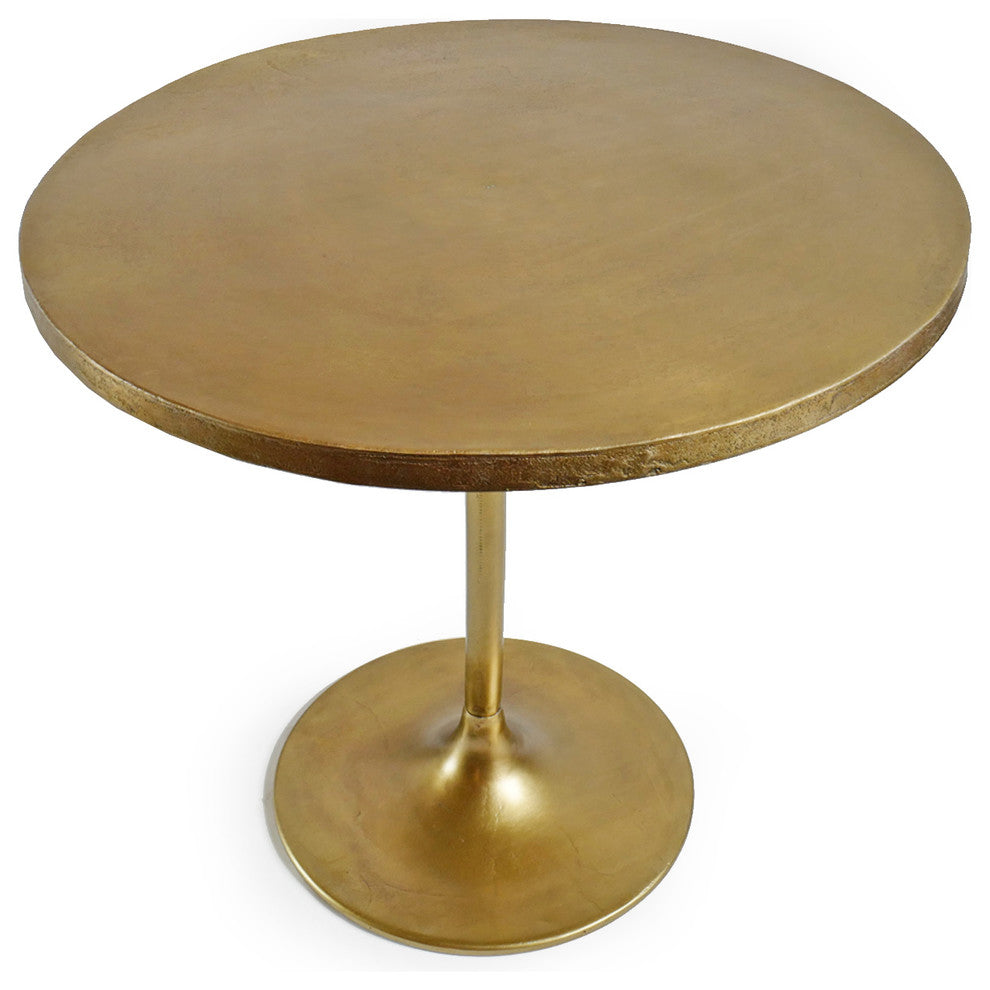 Brass Finish Round Bistro Table