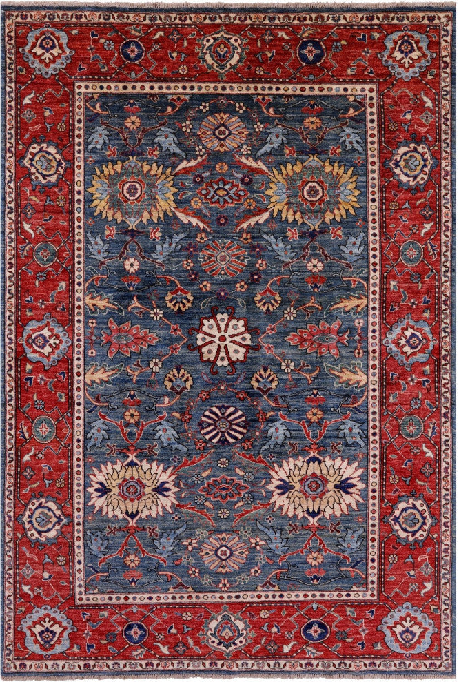 5' 10" X 8' 7" Persian Fine Serapi Handmade Rug - Q12446