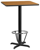 24" Square Natural Laminate Table, X-Base