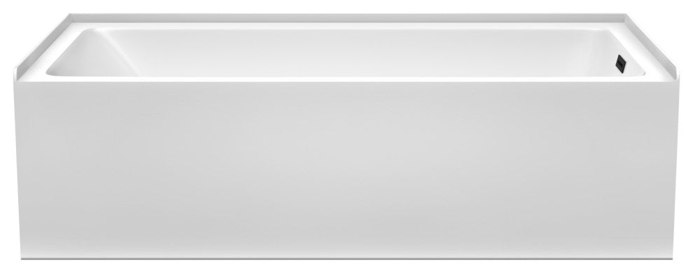 Grayley 60x30x18" Alcove Bathtub With Right-Hand Drain and Trim, Matte Black