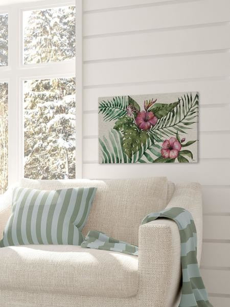 "Follaje Floral" Painting Print on Wrapped Canvas, 36"x24"