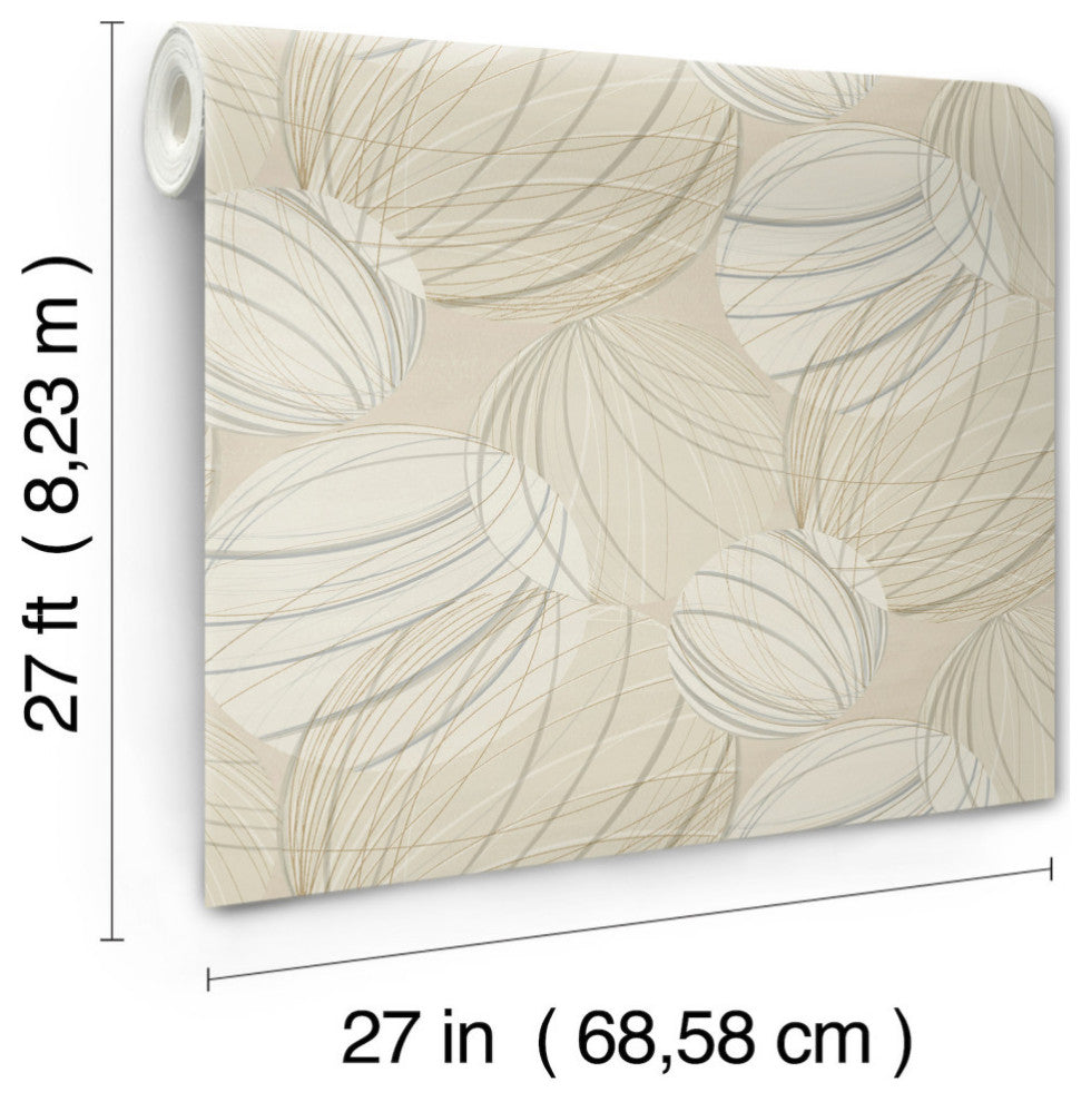 Taupe Floating Lanterns Wallpaper