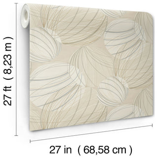 Taupe Floating Lanterns Wallpaper