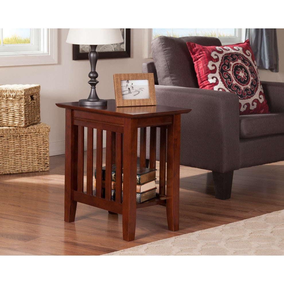 Afi Mission Solid Hardwood Side Table Set of 2 Walnut
