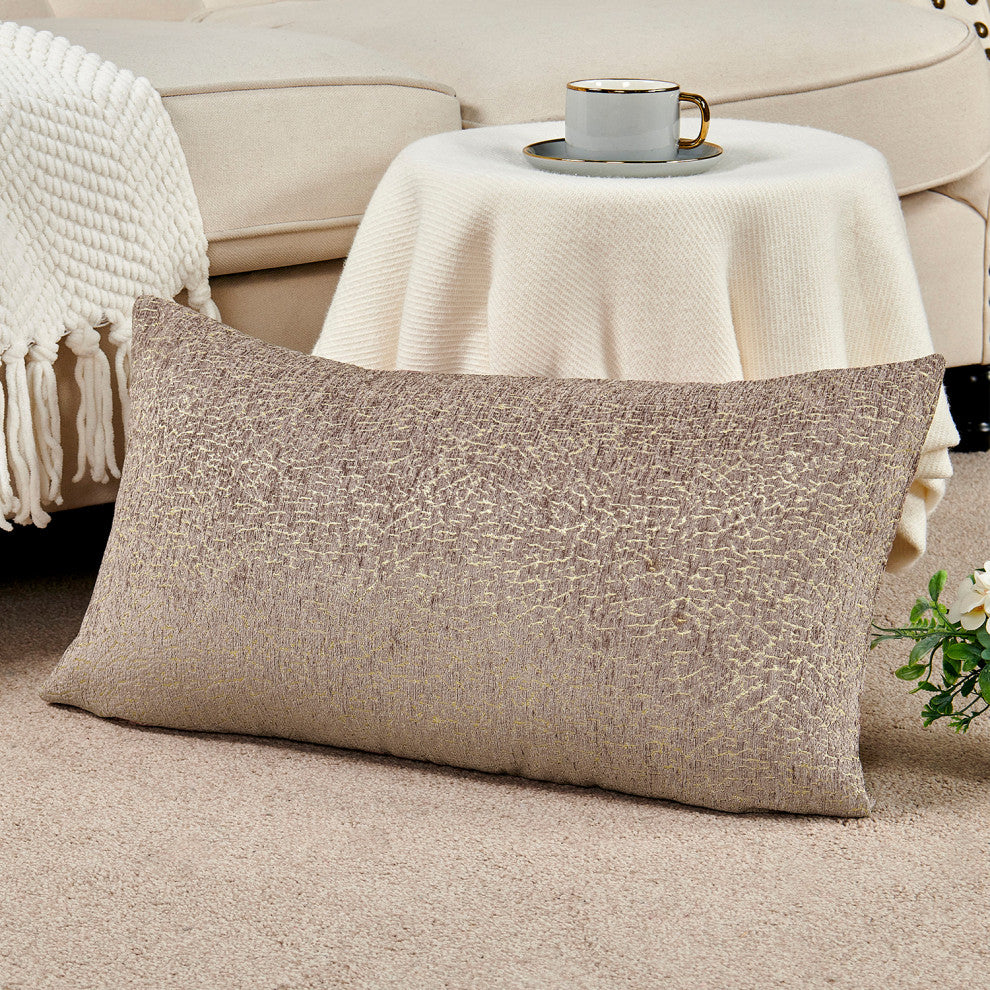 Babati Jacquard Chenille, Set of 2, Light Brown, 14"x26"