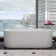 ADM Oval Freestanding Bathtub, Matte White, 70.9"