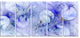 Light Blue Fractal Glass Texture, Abstract Canvas Art Print, 60"x28", 5 Panels