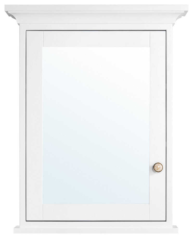 Handmade Solid Wood Medicine Cabinet with Ample Storage Space in White, 24"x30"