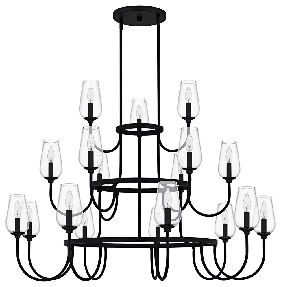Quoizel VSC5048 Viscount 18 Light 48"W Taper Candle Style - Matte Black