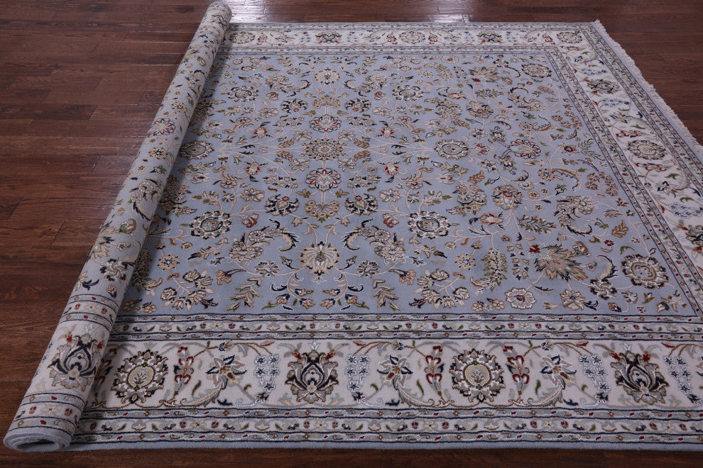 8' 2" X 10' 2" Wool & Silk Hand Knotted Persian Nain Rug - Q14712