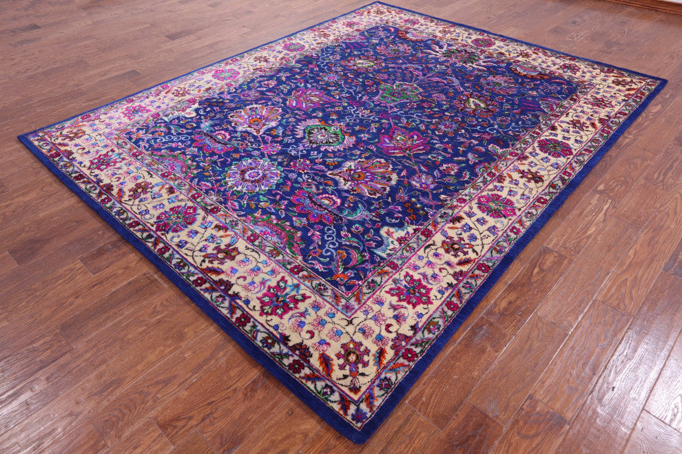 Persian Wool & Silk Handmade Rug 7' 8" X 9' 10" - Q13734