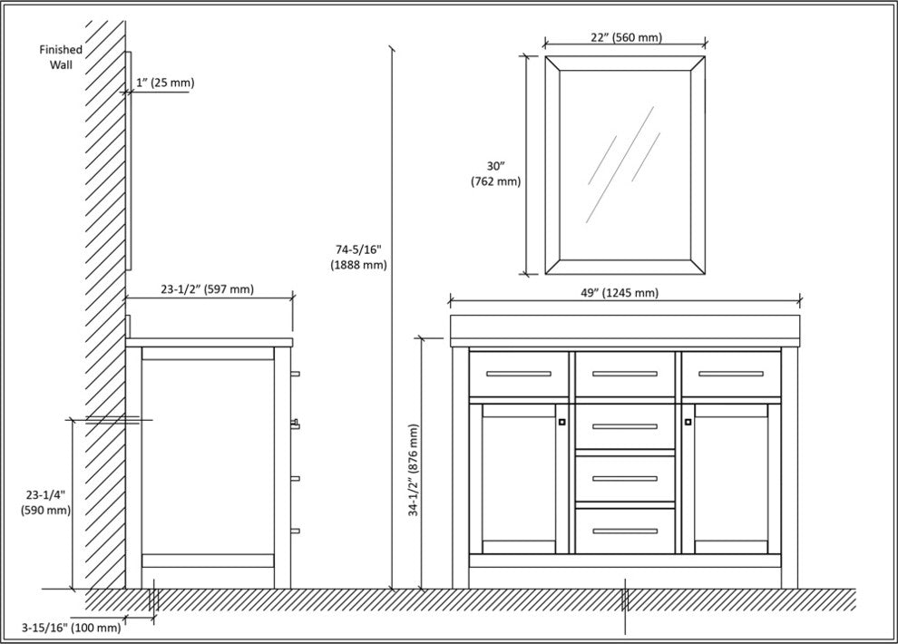 Dawn Vanity Set, Pure White