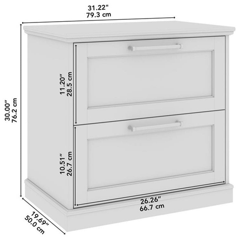 Bush Westbrook 2 Drawer Lateral File Cabinet in White Ash - Engineered Wood